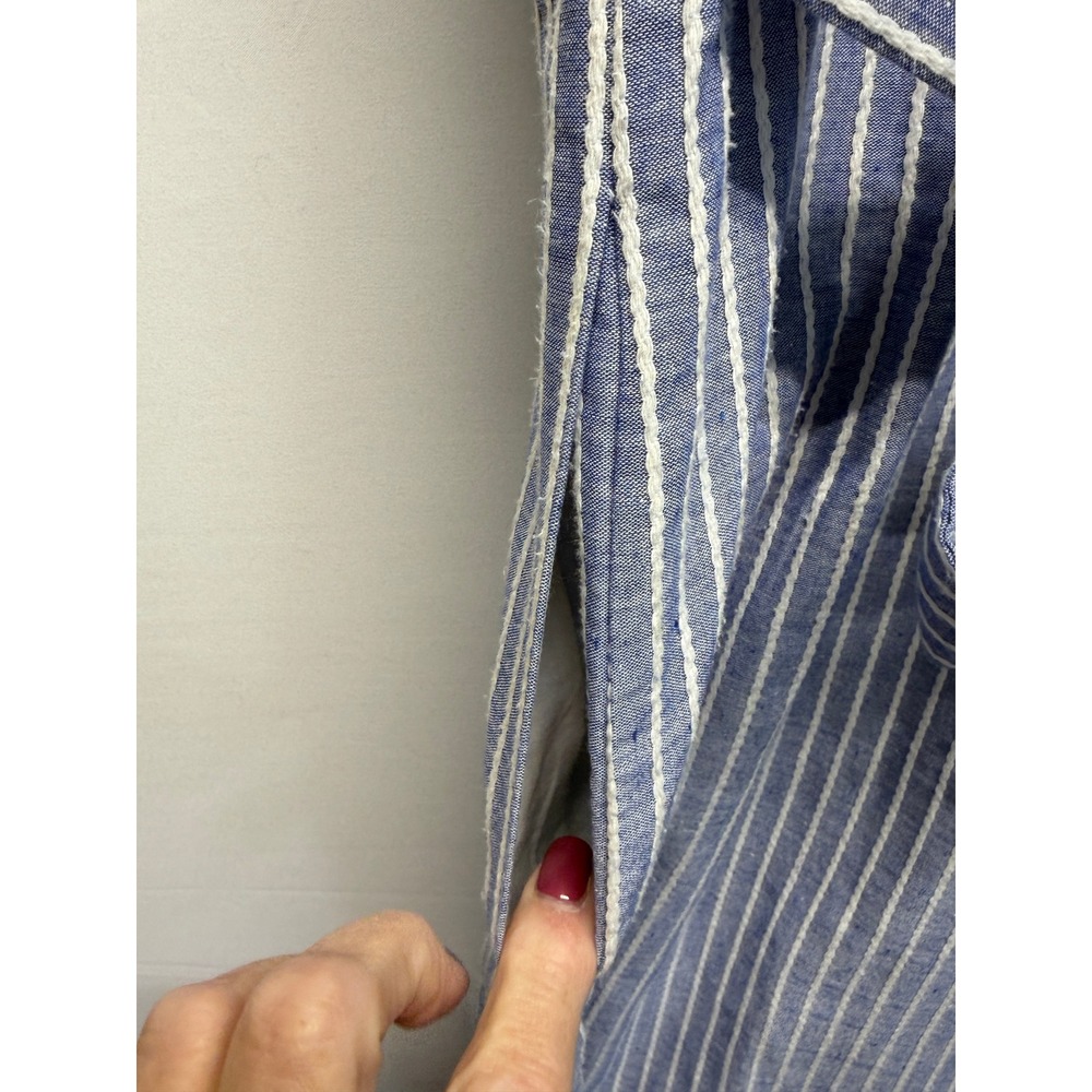 1901 Anthro Wide Leg Jumpsuit V-Neck Ruffle Shoulder Tie Waist Summer 12 Cruise - Picture 9 of 11